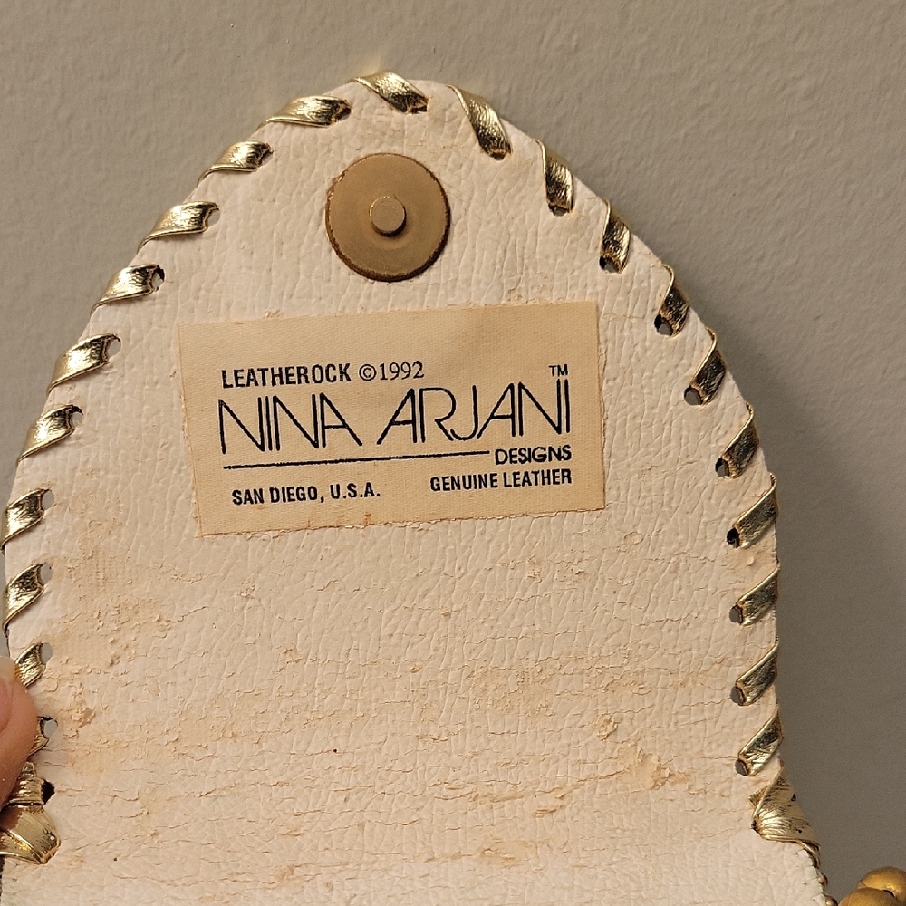 Nina Arjani Leather Accessory with Gold Accents